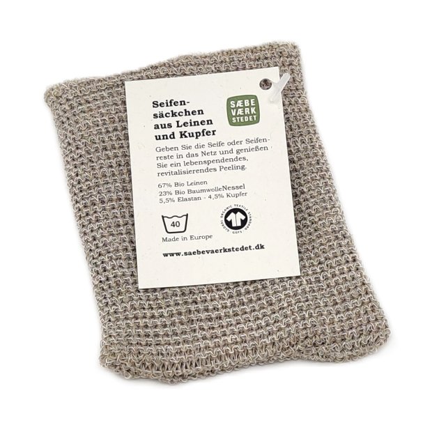 Seifen-sckchen aus Leinen und Kupfer